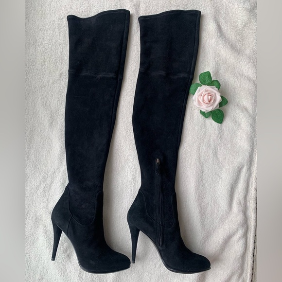 Stella Luna Black Suede Thigh High Boots - Picture 10 of 17